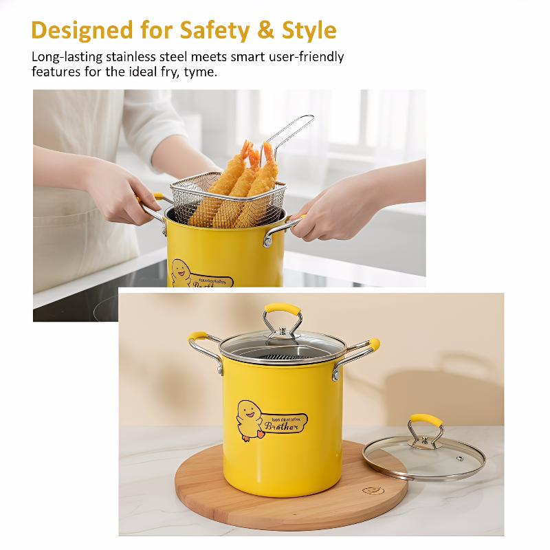 2/3L Deep Fryer Pot Stainless  - đánh giá và giá Kitchen Appliances In Japanese
